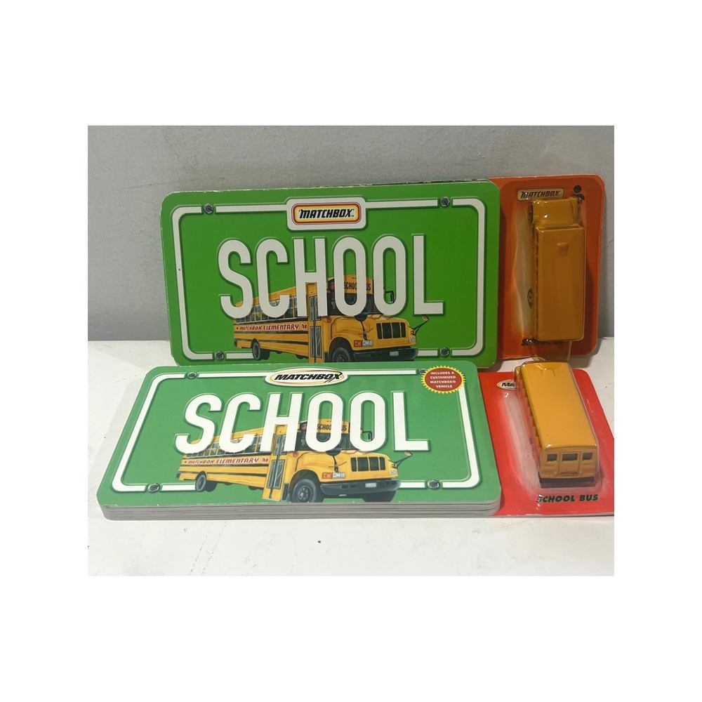 Matchbox School Bus Board Book Set with Diecast Vehicle Lot of 2 New Sealed